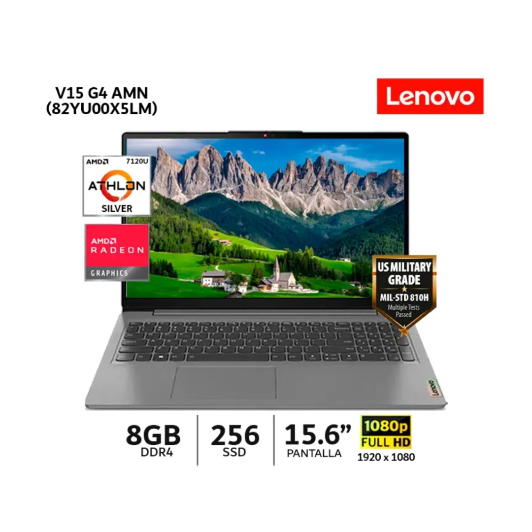 Laptop Lenovo V15 Gen 4 AMN 82YU00X5LM AMD Athlon Silver 8GB RAM 256GB SSD 15.6 Full HD